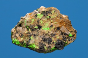 岡山県 人形峠産 ウラン鉱 プラケース付 最高品質燐灰ウラン石(Autunite) 岡山県鏡野町上齋原人形峠鉱山
